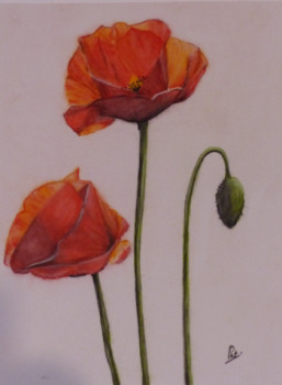 Named contemporary work « Rouge coquelicot », Made by PATCHA CRéATIONS