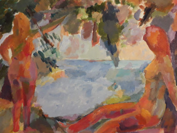 Named contemporary work « Méditerranée. Deux baigneuses. », Made by ROBERT LAFFONT