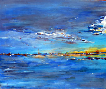 Named contemporary work « Deep blue sea », Made by JJOURDAN