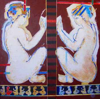 Named contemporary work « Vis à vie », Made by DELALEUF