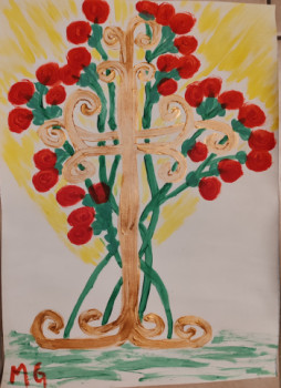 Named contemporary work « Attirée par la lumière », Made by MG