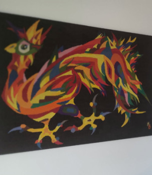Named contemporary work « Coq flamboyant », Made by MARC BIENCOURT