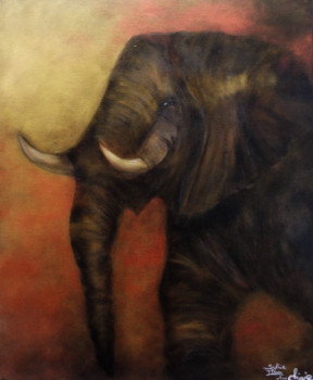 Named contemporary work « éléphant », Made by SYLVIE PINON