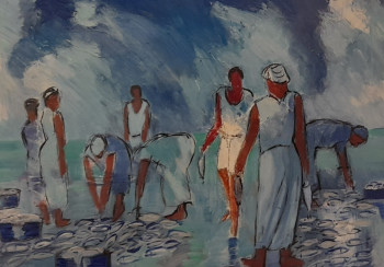 Named contemporary work « Le tri du poisson », Made by ALAIN DUPERAY