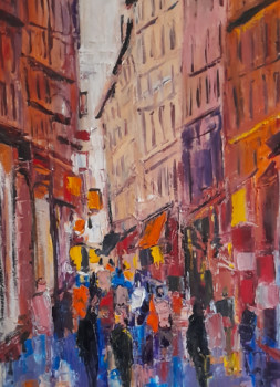 Named contemporary work « Le vieux Lyon », Made by ALAIN DUPERAY
