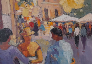 Named contemporary work « Ambiance de terrasse », Made by ALAIN DUPERAY