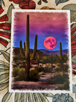 lever de lune sur l'Arizona On the ARTactif site