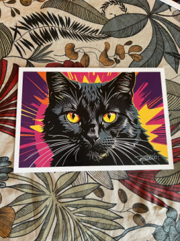 portrait chat noir pop art On the ARTactif site