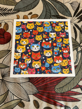 patchwork de chats facon pop art On the ARTactif site