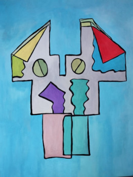 Named contemporary work « Humassins, 7 », Made by MIREILLE DELGENèS