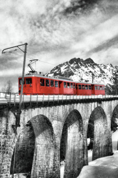 Named contemporary work « Train du Montenvers 1 - Chamonix », Made by JéRôME FORêT