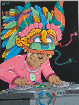 Named contemporary work « Dj max », Made by VOLCANO