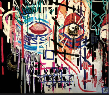 Named contemporary work « VISAGES », Made by ZOU