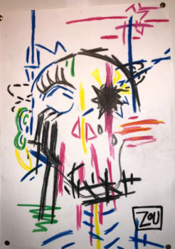 Named contemporary work « Schizophrenia firework », Made by ZOU