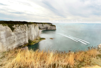 Named contemporary work « FALAISES D'ETRETAT 2 », Made by JEAN-JACQUES MASSOU