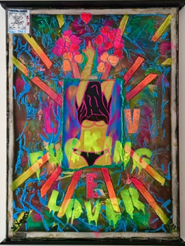 Named contemporary work « Fucking Lover », Made by LE X MONEY