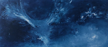 Named contemporary work « #314 - Moving water I - Blaue Serie - Abstrakt », Made by LOTHAR WEUTHEN
