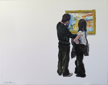 Named contemporary work « Mirando una pintura de Sorolla », Made by JESúS MANUEL MORENO