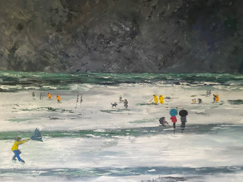 Named contemporary work « Ciel d’orage en mer du nord », Made by J E N A