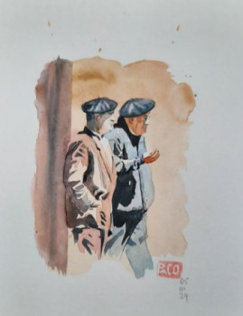 Named contemporary work « Deux amis », Made by PACO