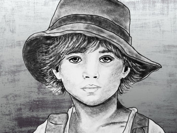 Named contemporary work « HUCKLEBERRY B&W », Made by ELYSOL