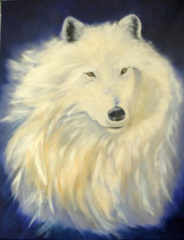 Named contemporary work « Loup Blanc », Made by DAN.LECLERCQ