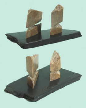 Named contemporary work « Double Triangle Rompy Ocre », Made by SARCIE
