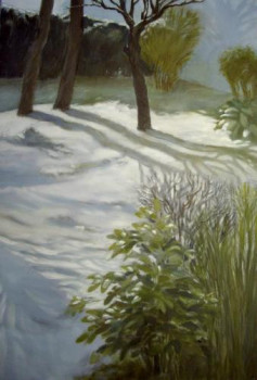 Named contemporary work « Jardin sous la neige st pol 2007 », Made by ALAIN DIMPRE