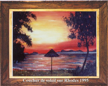 Coucher de soleil sur Rhodes 1995 On the ARTactif site