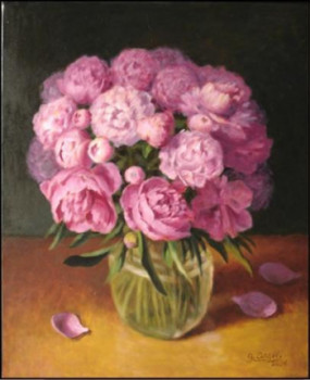Named contemporary work « pivoines », Made by GUERINO ANGELI