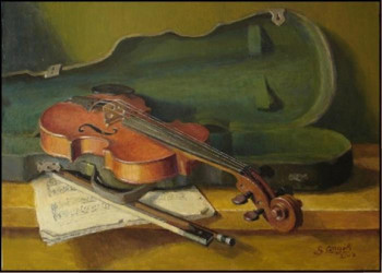 Named contemporary work « le violon », Made by GUERINO ANGELI