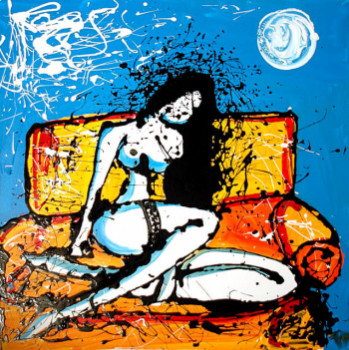 Named contemporary work « Le Canapé Jaune », Made by PATRICE MURCIANO