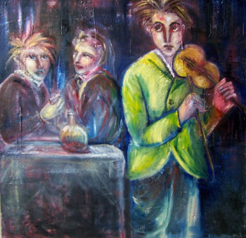 Named contemporary work « Le Violoniste », Made by SERAP