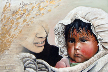 Named contemporary work « bébé péruvien au bonnet », Made by LYSAND