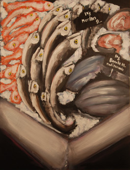 Named contemporary work « Etal de poissons », Made by KAREN THOMAS