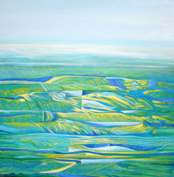 Named contemporary work « Paysage bleu 2. Païs blau 2 », Made by CAVATORE GUI