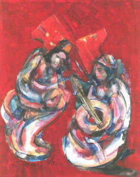 Named contemporary work « Les deux musiciens », Made by LAKHAL