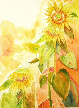 Named contemporary work « tournesols », Made by ARCENCIELDEMARIE
