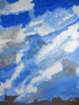 Named contemporary work « cumulus au dessus d'une colline », Made by ANIA