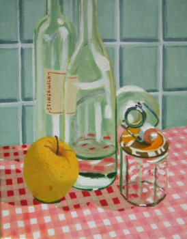 Named contemporary work « verre et pomme », Made by STINCKWICH