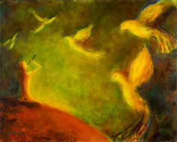 Named contemporary work « le charmeur de reves », Made by ANNAGOL