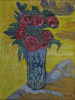 Named contemporary work « Bouquet de roses », Made by ANIA