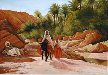 Named contemporary work « une oasis à biskra zibane », Made by ABDELMALEK FILAH