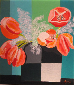 Named contemporary work « tulipes », Made by ANIA