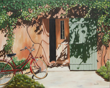 Named contemporary work « le vélo rouge », Made by LYSAND