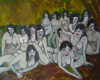 Named contemporary work « Femmes dans la clairière », Made by YVES AUGUSTE