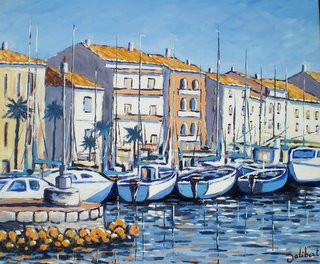 Named contemporary work « Port de Mèze », Made by FRANCIS JALIBERT