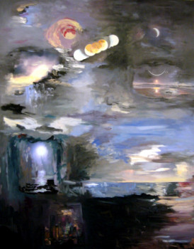Named contemporary work « sous un voile de lune », Made by IRANE PERKO