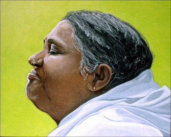 Named contemporary work « PORTRAIT - Amma (Sri Amritanandamayi Dévi) », Made by AGRISELIN