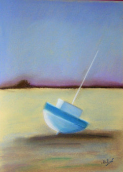 Named contemporary work « bateau au petit matin », Made by ARCENCIELDEMARIE